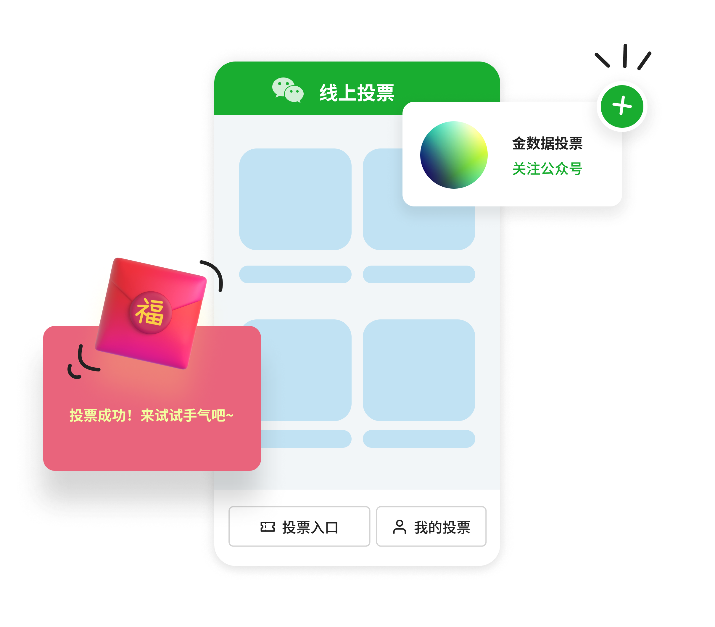 微信，
是一种「投票」方式